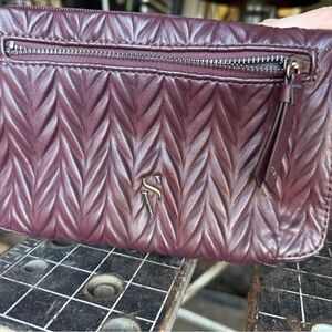 Elegant Burgundy Quilted Clutch
